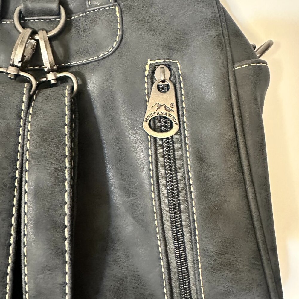 🎀Montana West Concho Backpack/Crossbody Bag - Gray - Picture 7 of 11